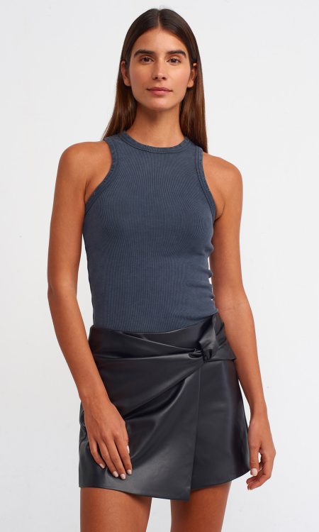 Dilvin 20652 Fitilli Kolsuz Top