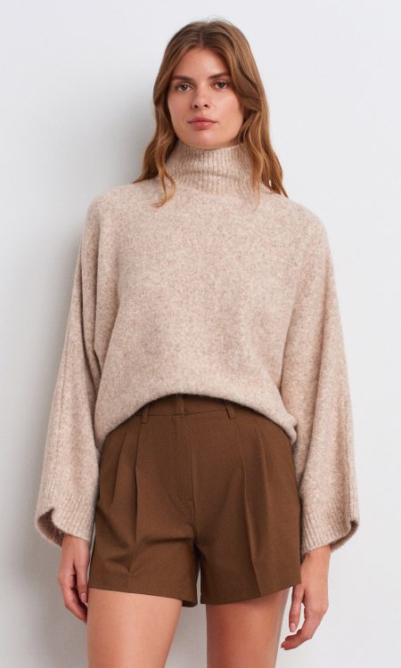 Dilvin 10817 Yarasa Kol Yün Karışımlı Triko Kazak