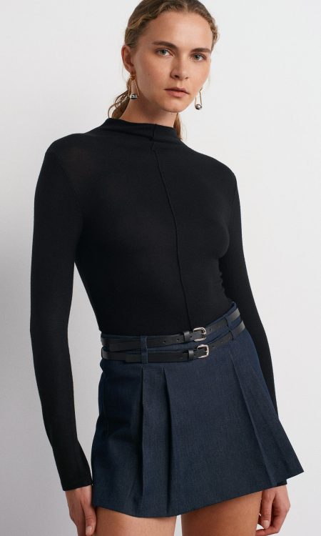 Dilvin 31391 Dik Yaka Uzun Kollu Top