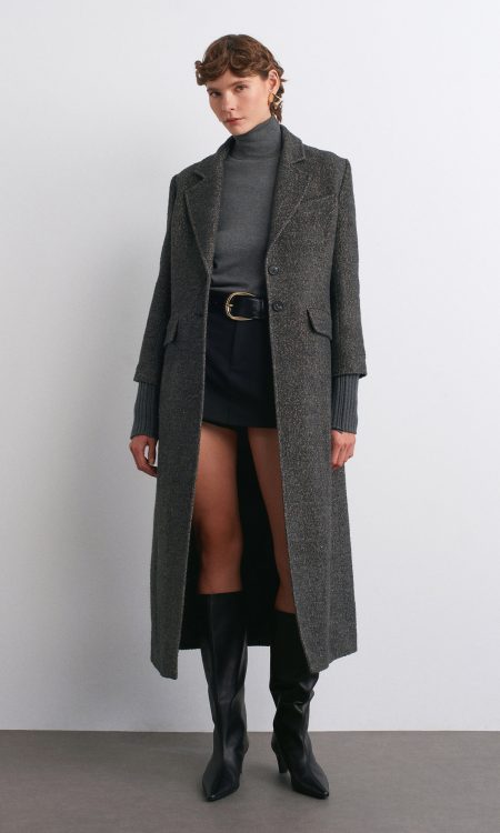 Dilvin 65478 Triko Kol Detaylı Kaban