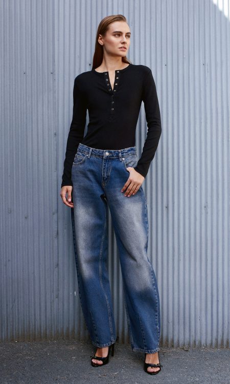 Dilvin 72062 Bol Kesim Denim Pantolon-Tint