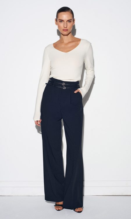 Dilvin 72197 Kemerli Yüksek Bel Pantolon