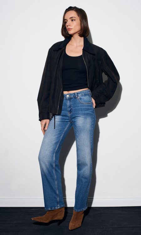 Dilvin 72073 Likralı Wide Leg Jean-Mavi