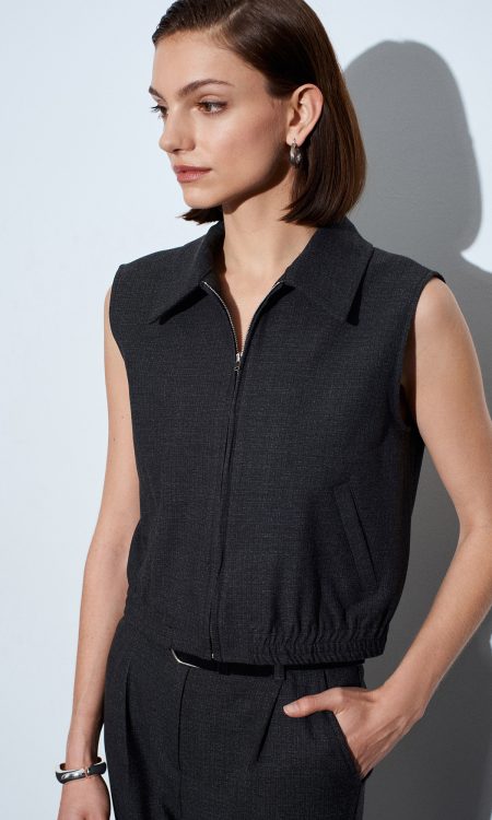 Dilvin 60603 Cep Detaylı Bomber Yelek-Antrasit