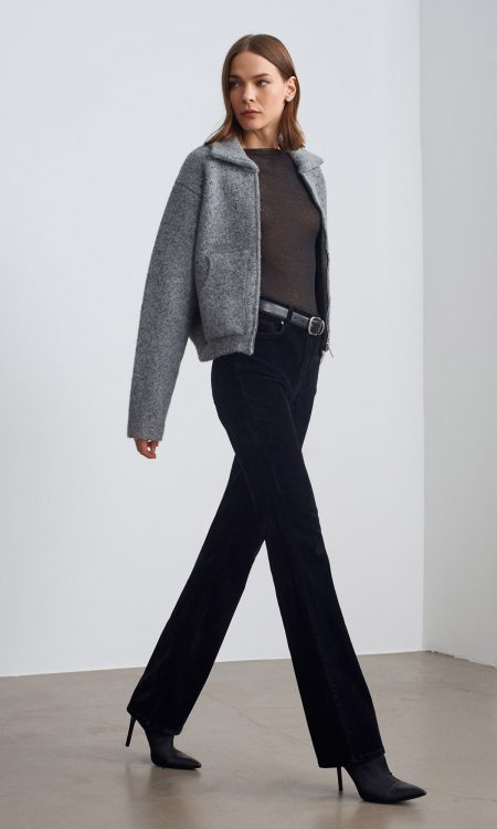 Dilvin 72111 Kadife Flare Pantolon-Siyah
