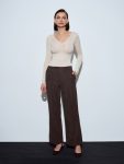Dilvin 72252 Dikiş Detaylı Süet Görünümlü Pantolon-Kahve
