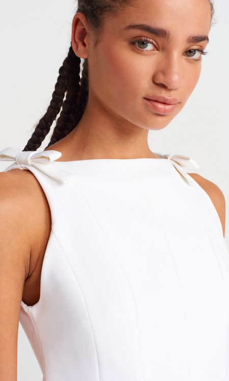 Dilvin 50285 Fiyonklu Peplum Top-Ekru