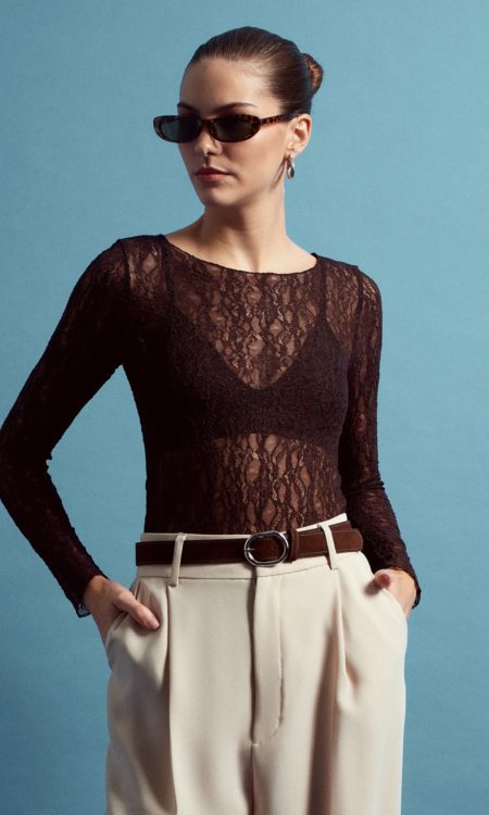 Dilvin 32764 Kayık Yaka Dantel Top