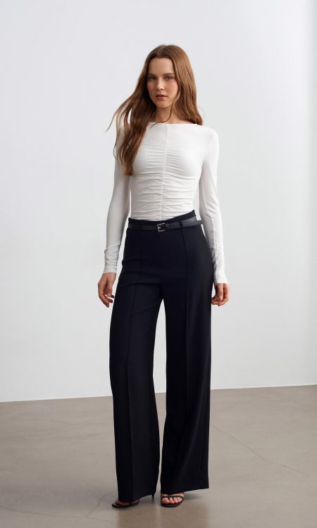 Dilvin 71932 Dikiş Detaylı Kemerli Pantolon