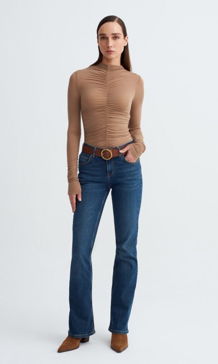 Dilvin 72277 Düşük Bel Likralı Jean-Mavi