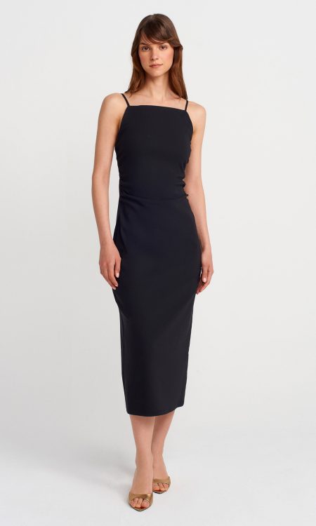 Dilvin 91479 Büzgülü Midi Elbise